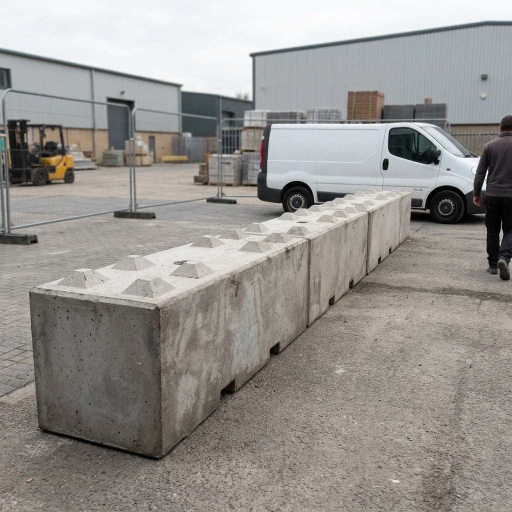 Heavy Duty Interlocking Concrete Block Barrier for Site Security