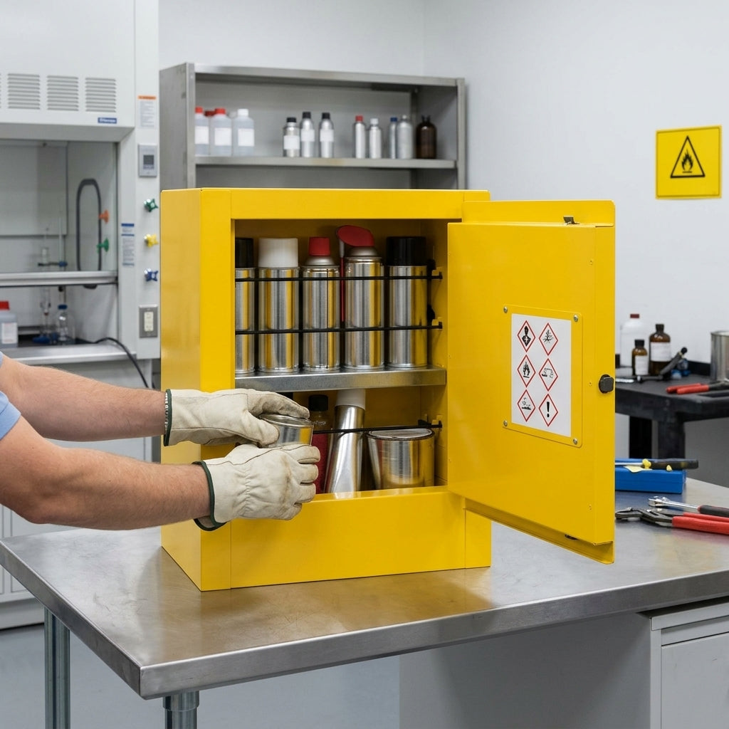 Mini Safety Cabinet for Flammable Liquids - Compact Steel Storage