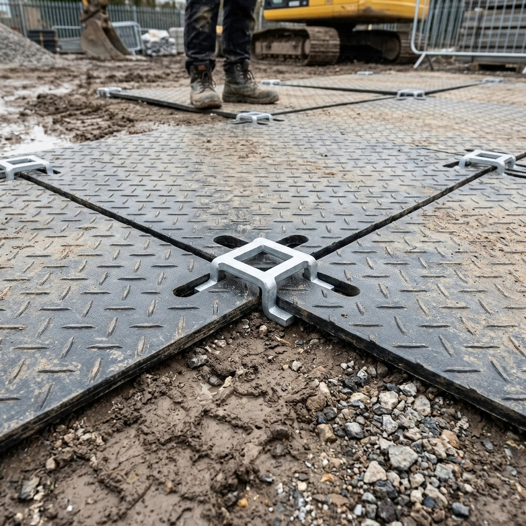 4-Way Fast-Connect Metal Joiner for Ground Mats
