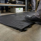 Corner Edge for Interlocking Anti-Fatigue Mat System - Ribbed Rubber