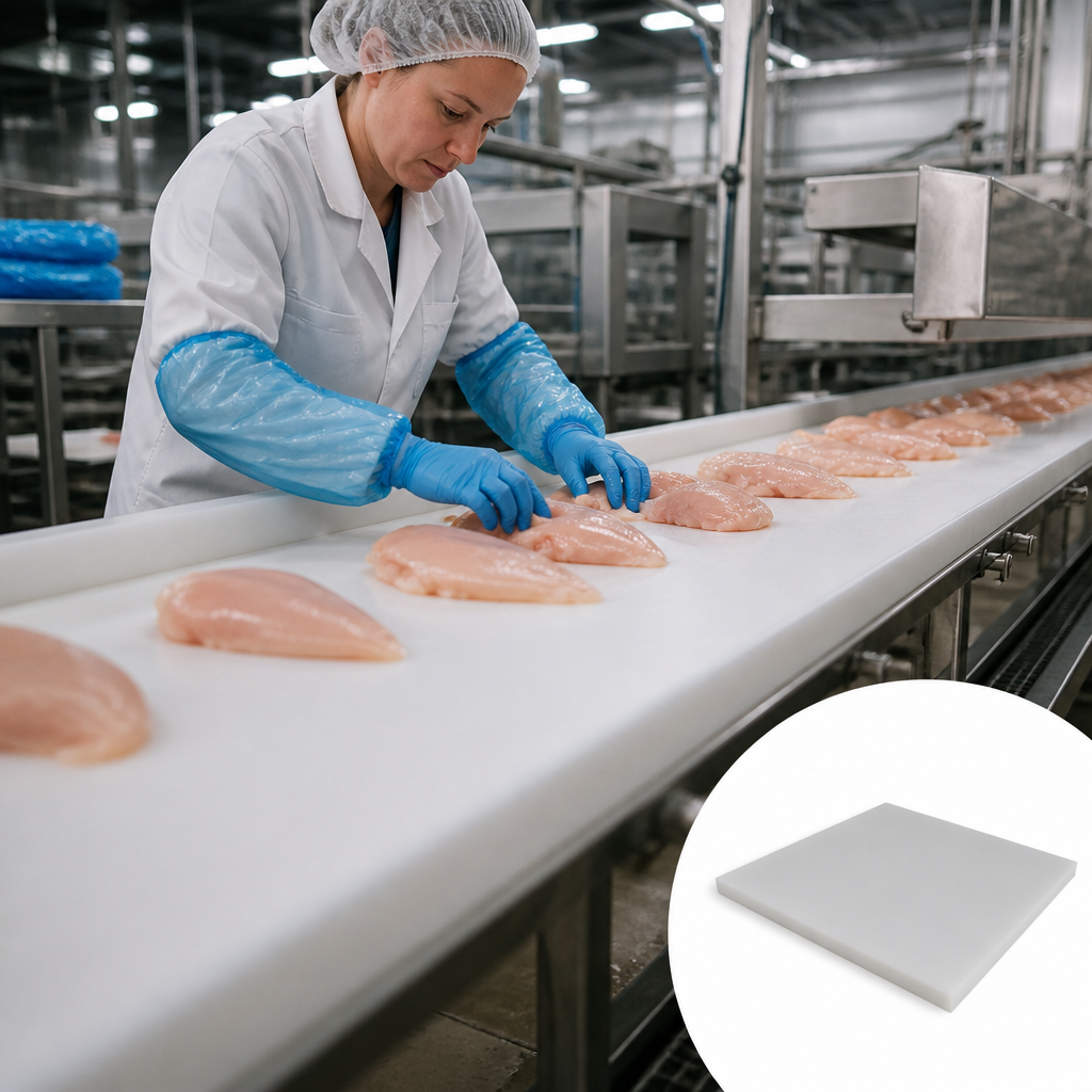Ultra-High Molecular Weight Polyethylene Natural Sheet for Food Processing 5mm to 40mm thick
