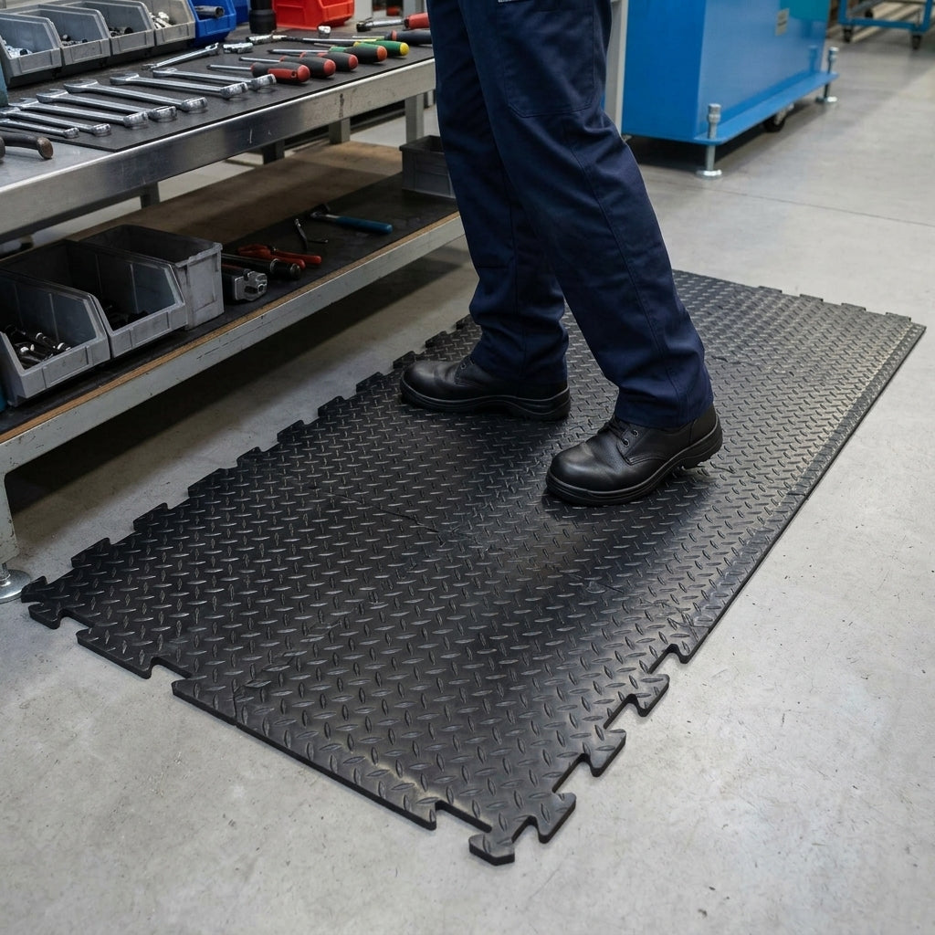 Interlocking Anti-Fatigue Mat with Diamond Pattern Surface 50cm