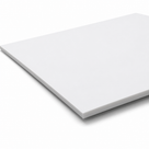 Single thin white uPVC sheet angled on white, slim square edge running along the near side