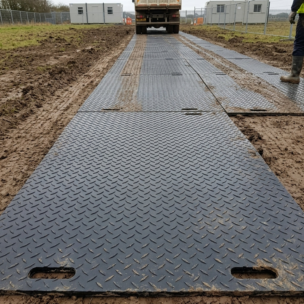 Double Sided HDPE Temporary Access Mat - 2m x 1m x 15mm