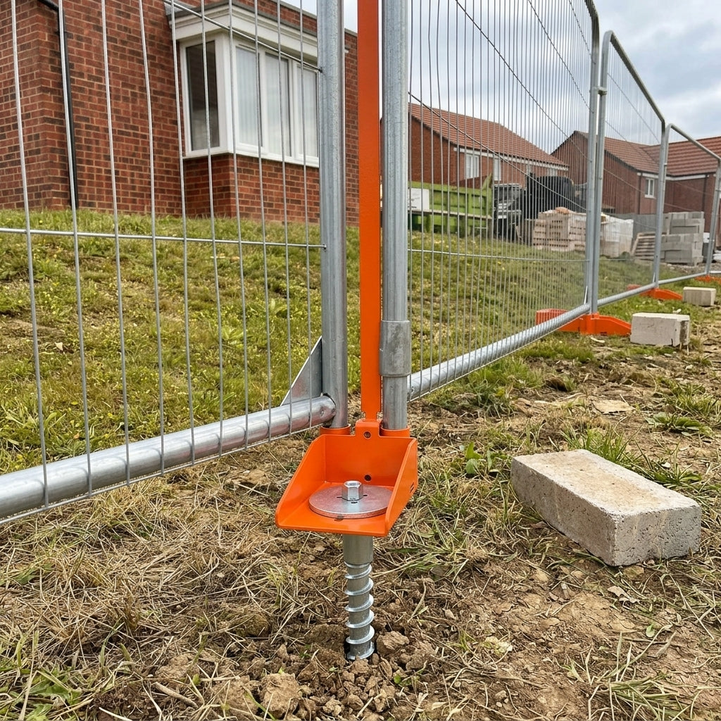 Temporary Fence Locking System with Anti-Tamper Fixings