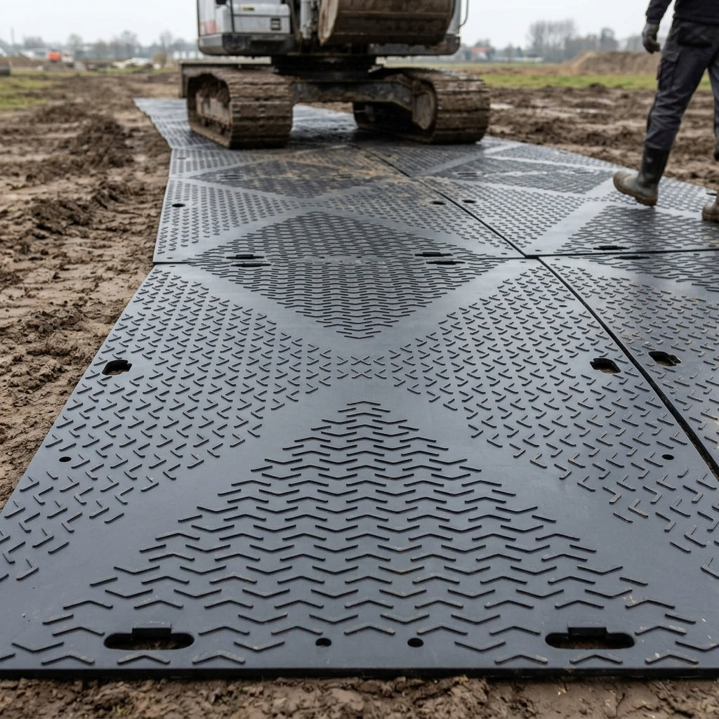 Heavy Duty Ground Protection Mat with Non-Slip Surface - 2.4m x 1.2m