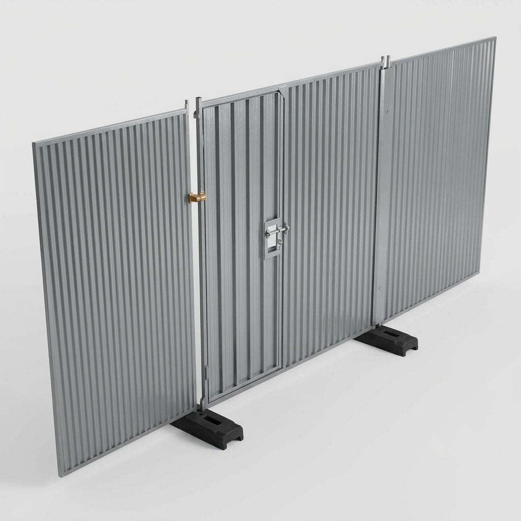 Lockable Galvanised Steel Hoarding Pedestrian Gate - Standalone Panel (view 2)