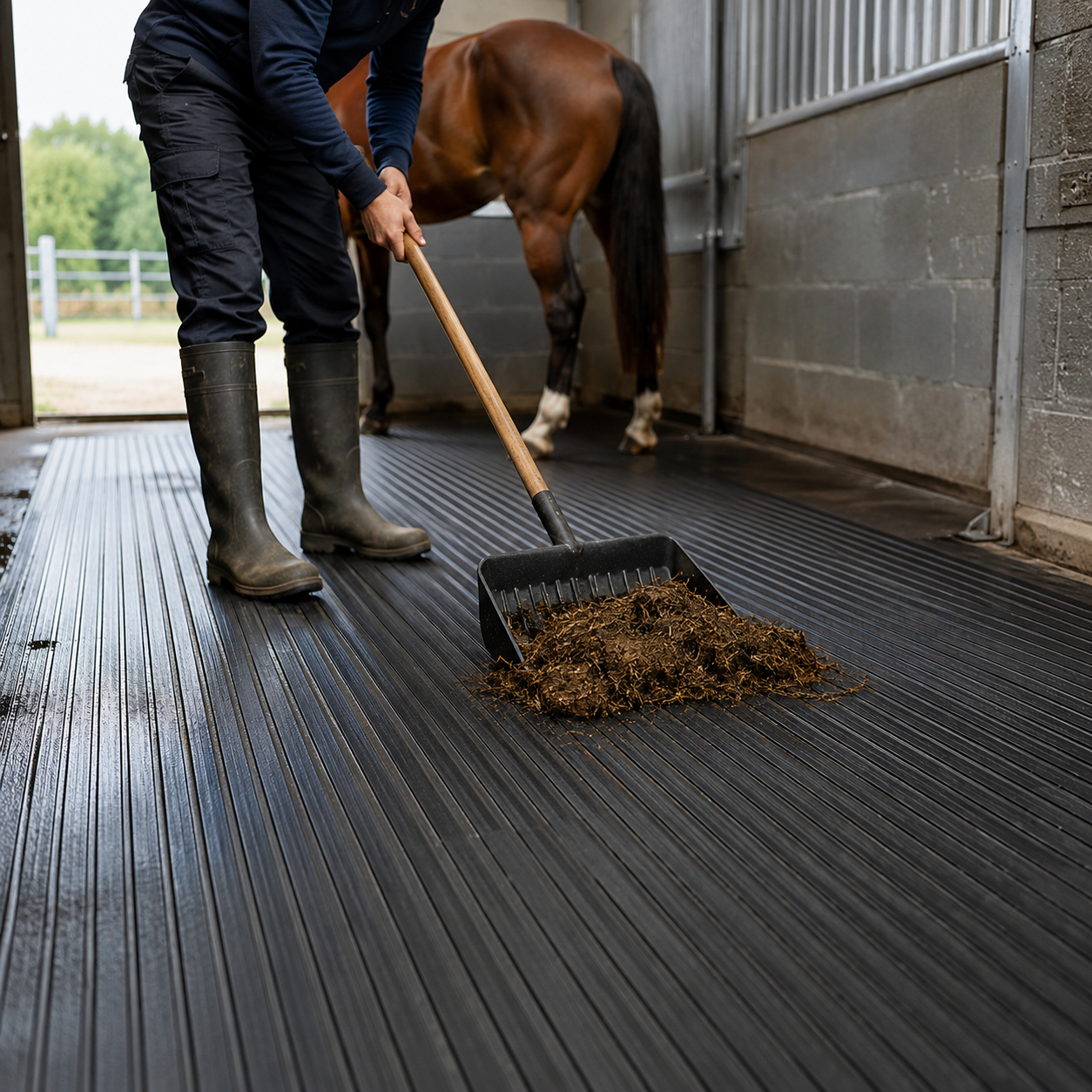 Wide Ribbed Rubber Matting 3mm to 6mm thick for Gym flooring & safety matting