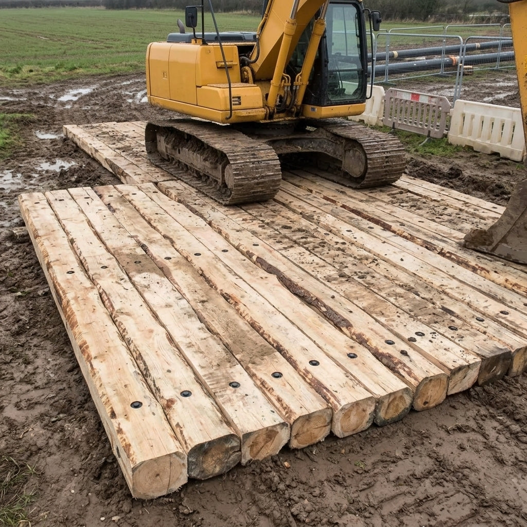 Heavy Duty Hardwood Timber Bog Mat for Ground Protection