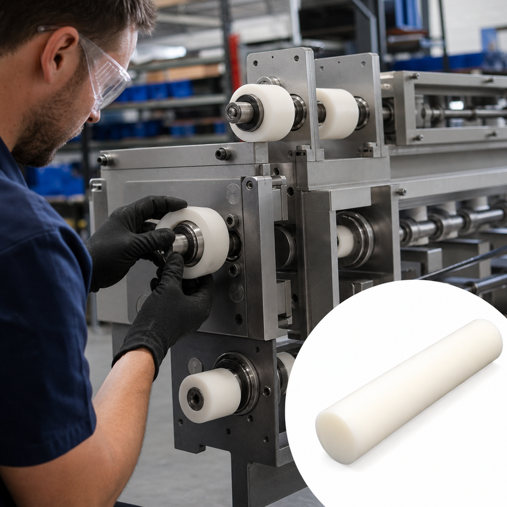 Acetal Homopolymer White Rod 100mm to 130mm dia for Gears, bearings & bushes - UK Engineering Plastics