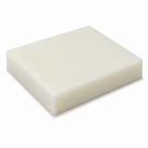 Chunky cream nylon block on white, its deep sawn edge filling the front of the frame