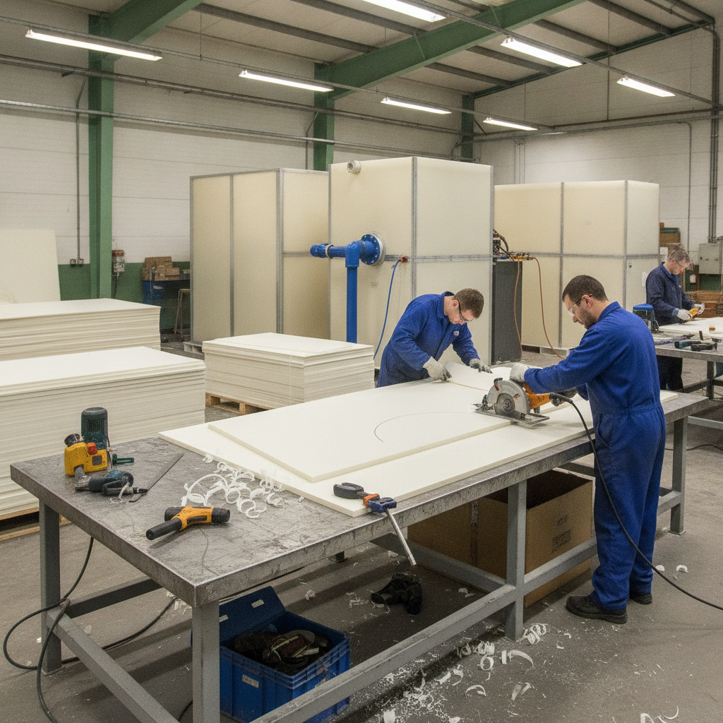 Polypropylene sheet fabrication workshop UK - PP plastic sheet for chemical tanks