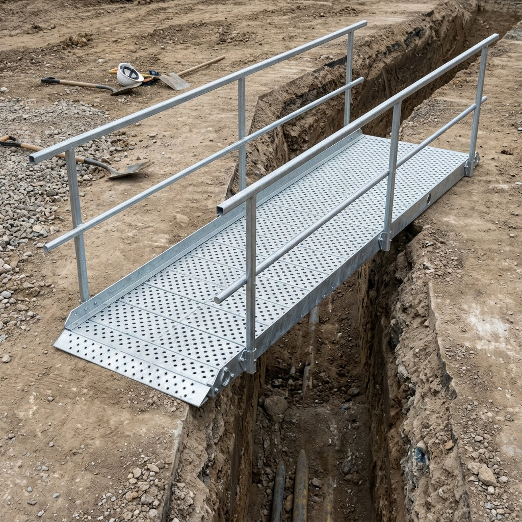 Portable Trench Bridge with Handrails