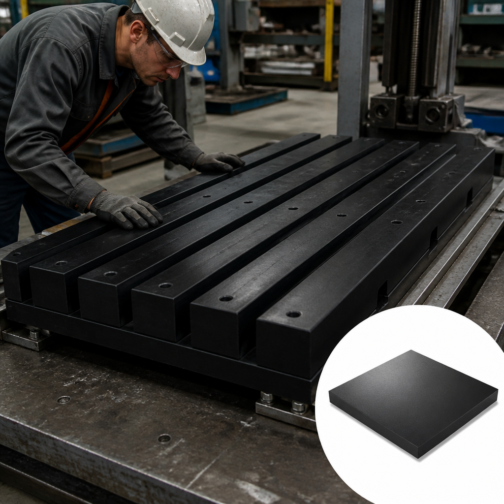 Cast Nylon 6 Black Sheet for Engineering Applications 70mm to 100mm thick - UK Engineering Plastics