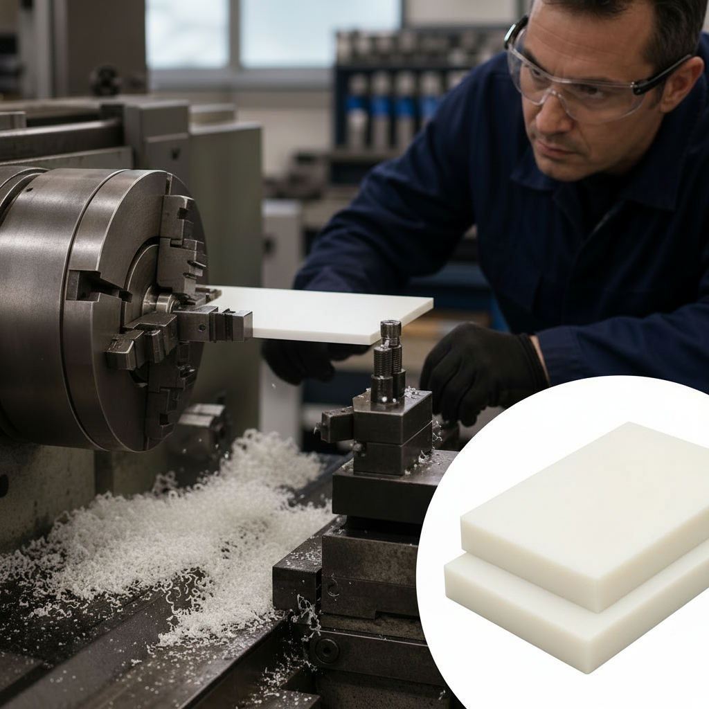 Nylon 66 Natural (cream) Sheet 8mm to 50mm thick for Bearings & cams - UK Engineering Plastics