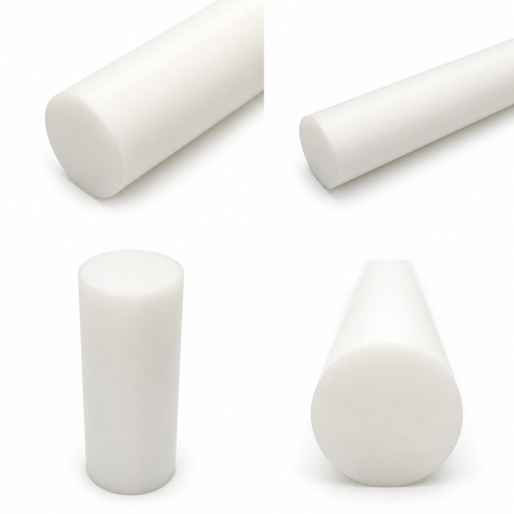 Acetal Homopolymer White Rod 40mm to 80mm dia for Gears, bearings & bushes - Rod in use