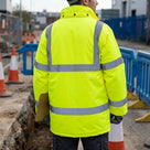 High Visibility Waterproof Parka Jacket – BS EN20471 Class 3, Quilted