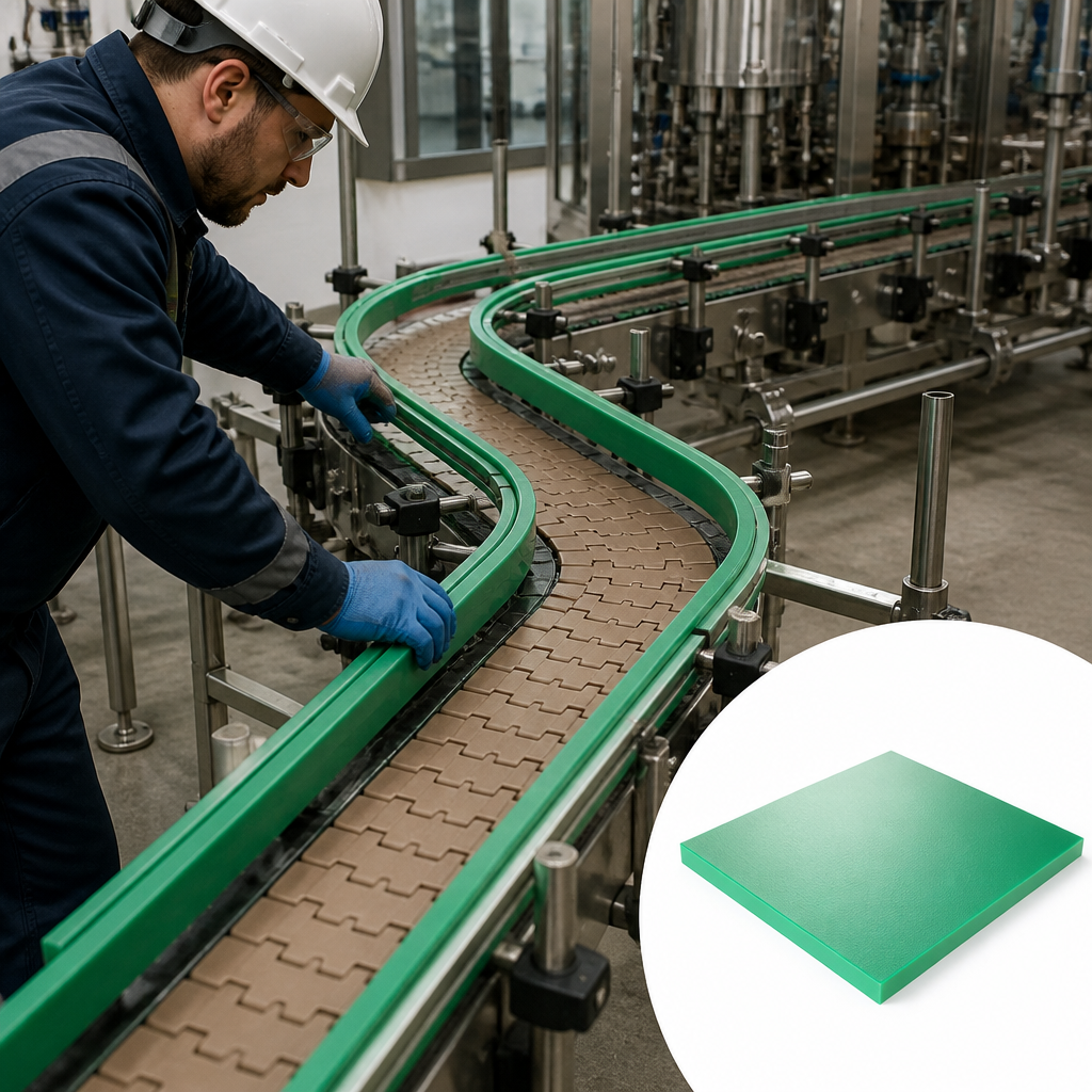 RG1000 Green UHMWPE Sheet for Non-FDA Applications 5mm to 40mm thick - UK Engineering Plastics