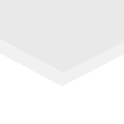 Off-white nylon sheet corner against white, only the shadow separating panel from background