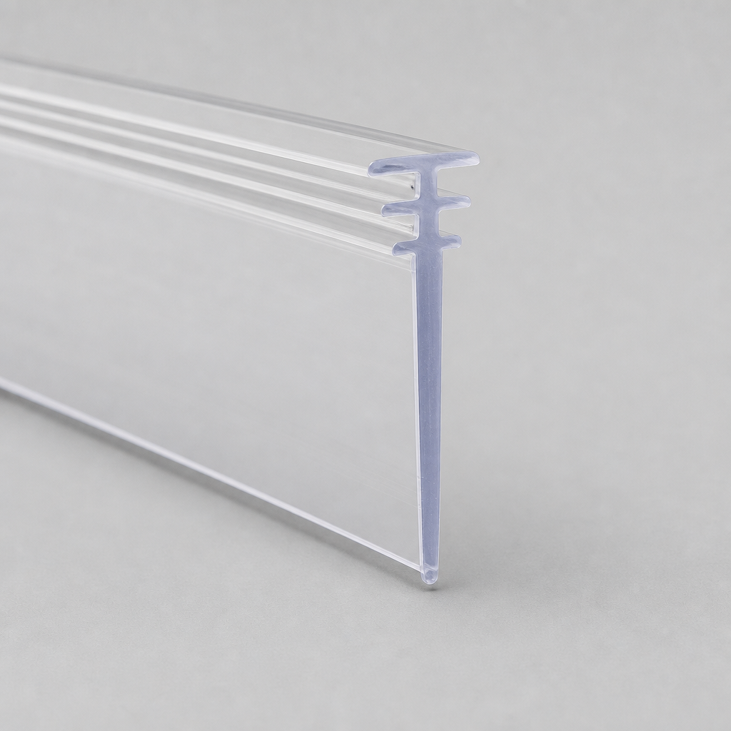 BIF013C - Bi Fold or Channel Seal - Clear - T Width of 5mm, 7mm and 10mm