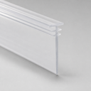 Cut end of translucent seal with stacked triple T stem and long flat wiper blade