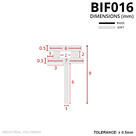 Dimensioned section in mm: 6mm and 7mm stacked flanges, 9mm tall with a 6mm drop blade; rigid and soft key