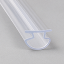 Clear T-top seal with a rounded bucket-shaped hollow base, studio shot on grey.