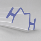Clear zigzag upright seal on grey with blue-tinted edges, twin H channels flanking the raised centre peak