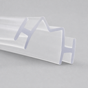 Clear zigzag double-H profile seal, diagonal studio shot on a plain grey background.