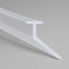 Clear seal on grey, T-head on a short stem with a slim blade angling down to a rounded tip