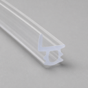 Clear chair-shaped seal with a circular loop foot, diagonal studio shot on grey.