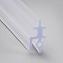 Clear T-top seal with a curved loop and hook tail, diagonal studio shot on grey.