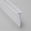 Clear T-top seal with a long tapered blade, diagonal studio shot on grey.