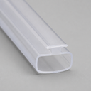 Clear seal with a twin double-slot 'II' profile, diagonal studio shot on grey.
