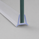 Clear flat-blade seal with a tripod forked foot, diagonal studio shot on grey.