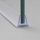 Clear seal gripping a green glass sample on grey, forked feet splayed beneath a long flat blade