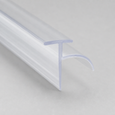 Clear seal with a triangular top over a circular loop, diagonal studio shot on grey.