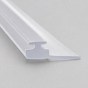 Clear T-profile seal with a plain flat blade, diagonal studio shot on grey.