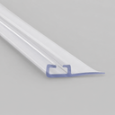 Clear T-top seal with a curved scoop fin, shown diagonally on a plain grey background.