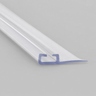 Clear seal angled on grey, wide flat blade with a small square channel hook along its spine