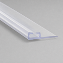 Clear T-top seal with a curved scoop fin, shown diagonally on a plain grey background.