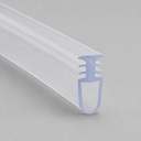 Clear multi-finger comb-fin seal, diagonal studio shot on a plain grey background.