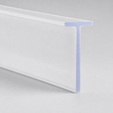 Clear T-top seal with a straight body, blue-tinted top, studio shot on grey.
