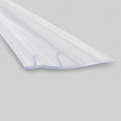 Clear frame channel seal lengthways on grey, flat tapered wings meeting a central hooked rib