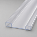 Clear seal with a twin rounded rectangular double-slot profile, studio shot on grey.