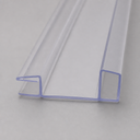 Clear seal with offset channels shown from a different studio angle, plain grey background.