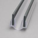 Clear double-channel seal with a U-shaped base, shown diagonally in studio on a grey background.