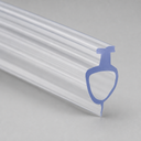 Clear seal with an oval loop base below a T top, diagonal studio shot on grey.