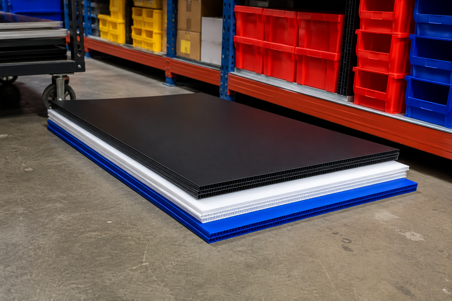 Corrugated Polypropylene Sheet 4mm | Fluted Plastic Board | Available in Black & White