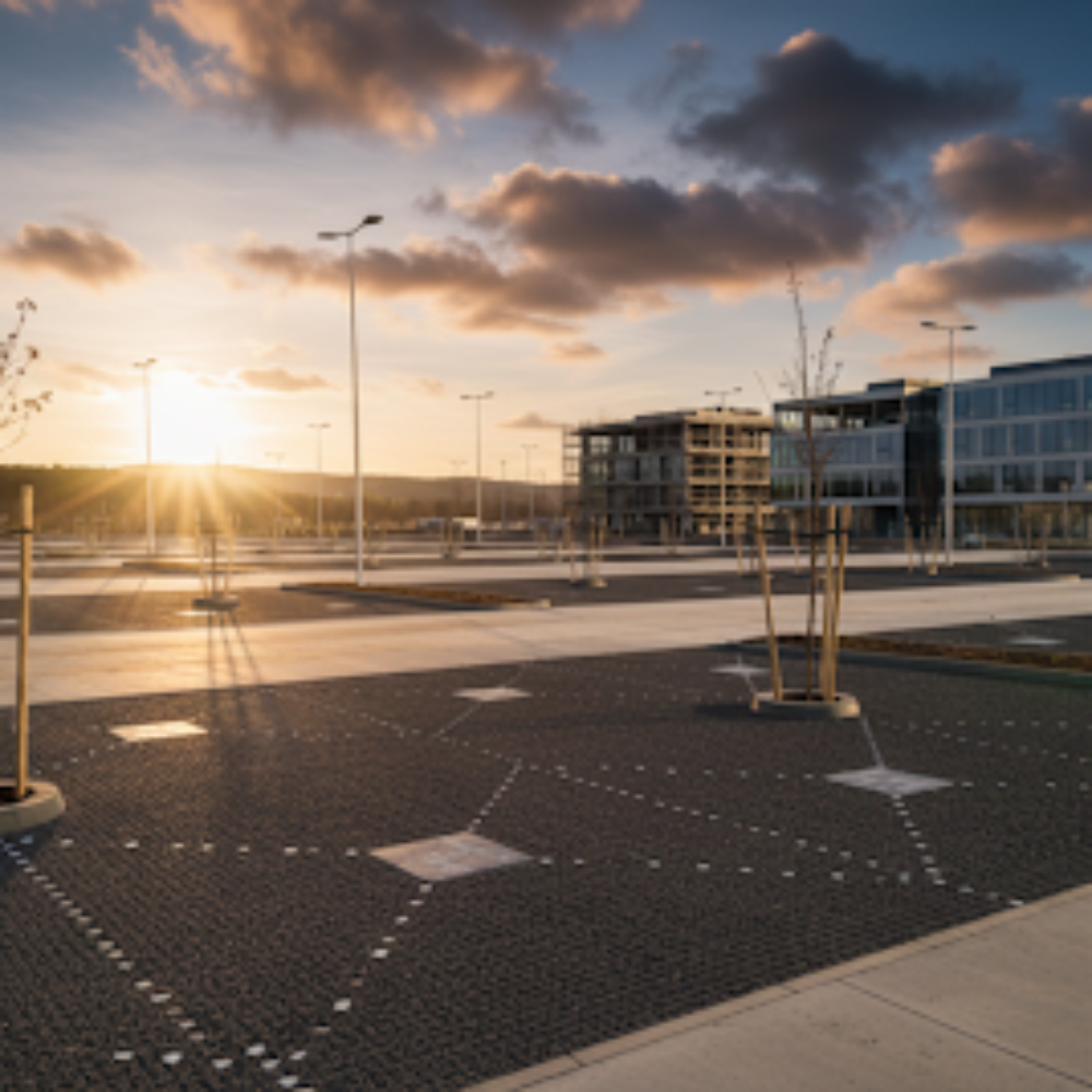 Eco-friendly recycled polyethylene grid system for heavy-traffic areas